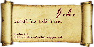 Juhász Lőrinc névjegykártya