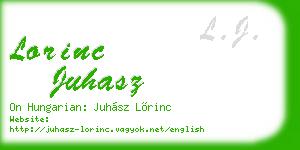 lorinc juhasz business card