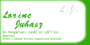 lorinc juhasz business card